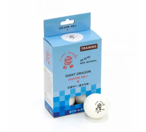 Мячи Dragon Training Silver 1* New (6 шт, бел.) в коробке